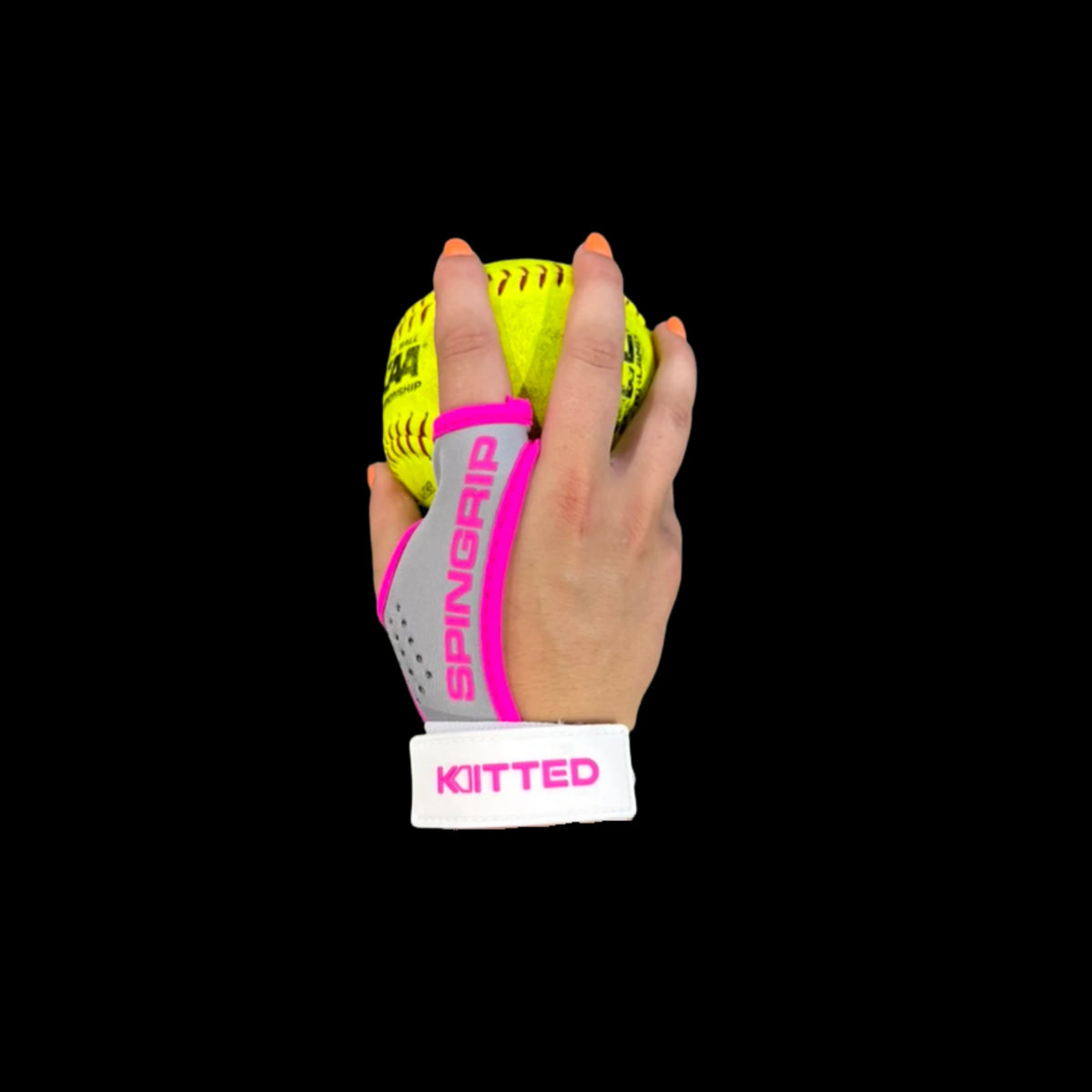SpinGrip Softball for Pitchers glove finger view