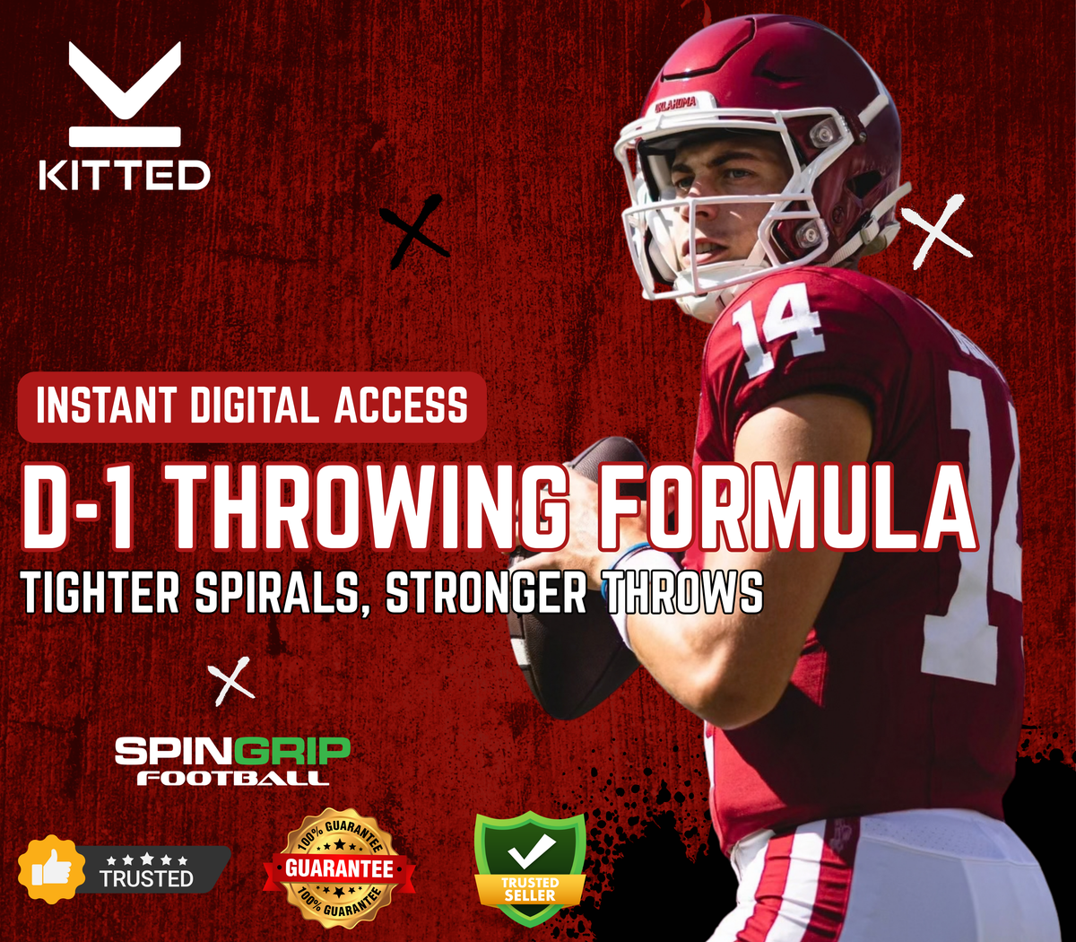 SpinGrip Football's D-1 Throwing Formula ($150 Value, Instant Digital Access)
